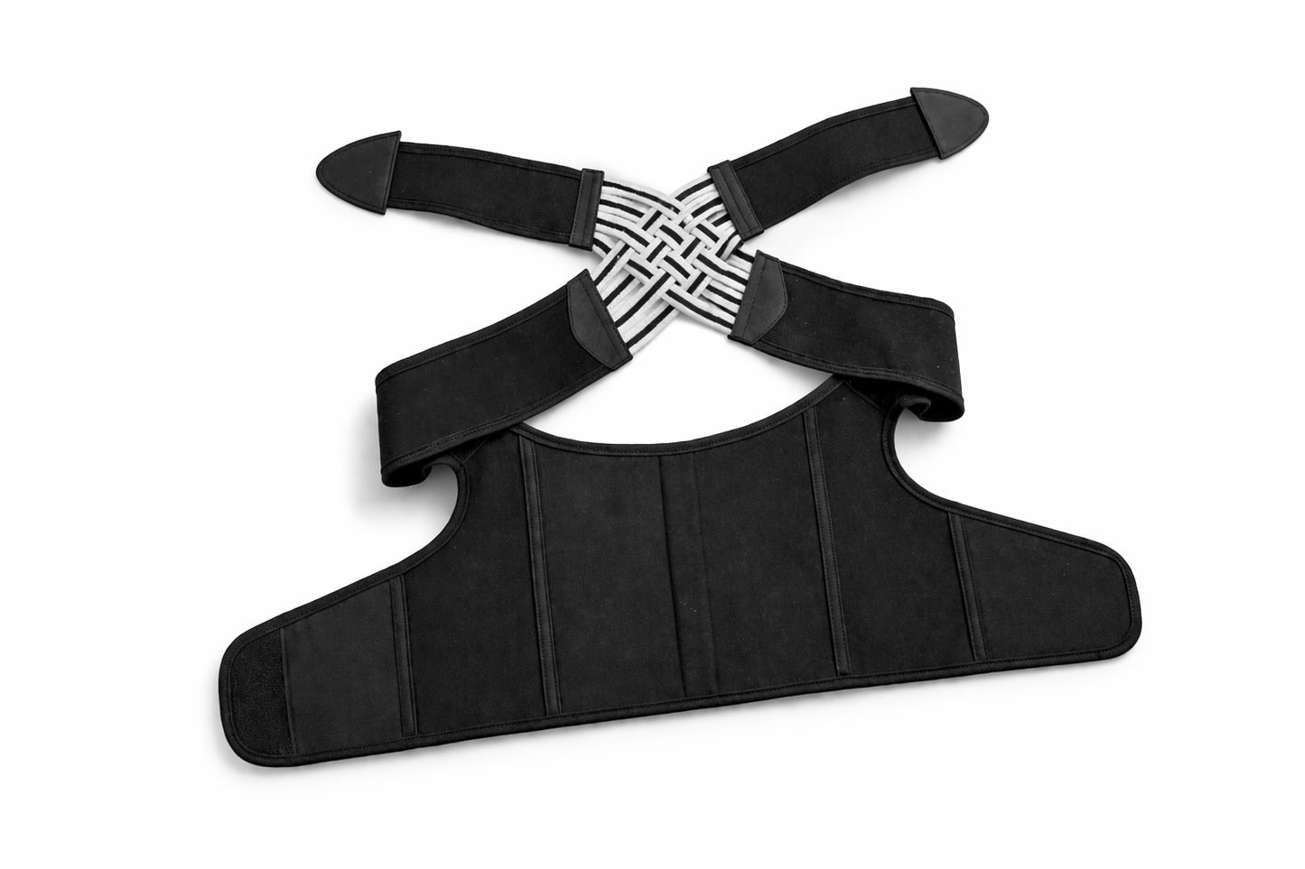 Correcteur de posture Verteo ouvert à plat montrant la structure et les bretelles